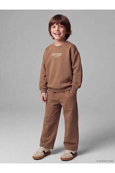 LC Waikiki Timeless Clothing & Timeless Choices Slogan Printed Boys' Tracksui...