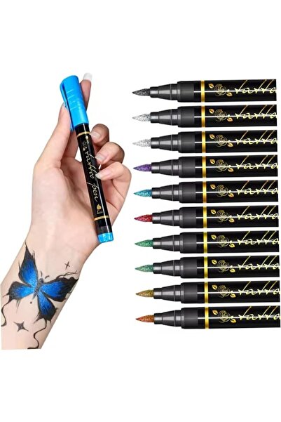 TERRIFI Temporary Body Paint Markers Washable with Flexible Brush Tip for Fac...