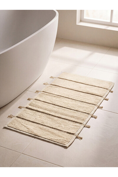 LC Waikiki Timeless Clothing & Timeless Choices Striped Bath Mat Set with Tas...