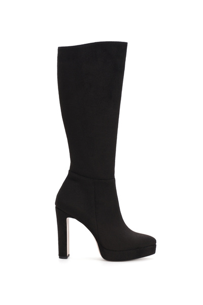 Akçetin Moda Women's Platform Heeled Blunt Toe Zippered Boots
