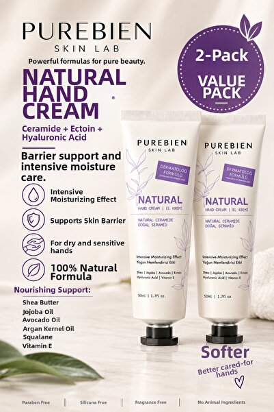 purebien skin lab Natural Hand Cream 2-Pack Advantage Pack 2 X 50 ml Intensiv...