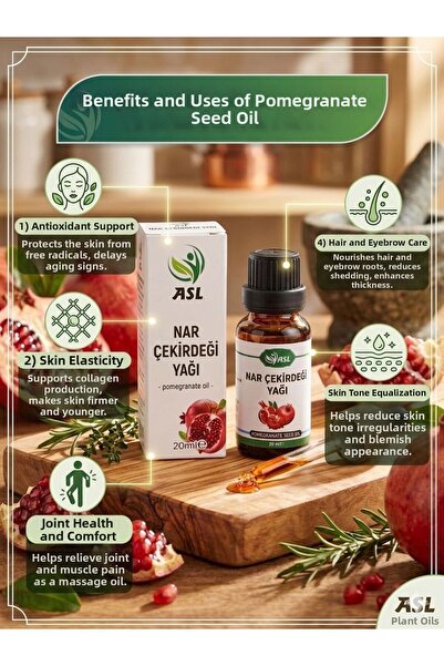 Generic Brand Pomegranate Seed Oil 20 Ml. (Pomegranate Carrier Oil) Cold Pressed
