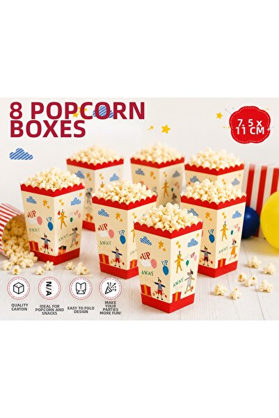 Partifabrik Cheerful Children Themed Decoration Corn Box 8 Pieces