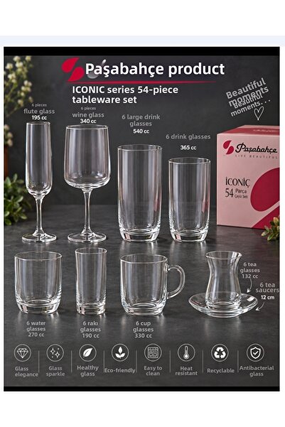 Paşabahçe Iconic Model 54-Piece Tableware Presentation Set. All the Informati...