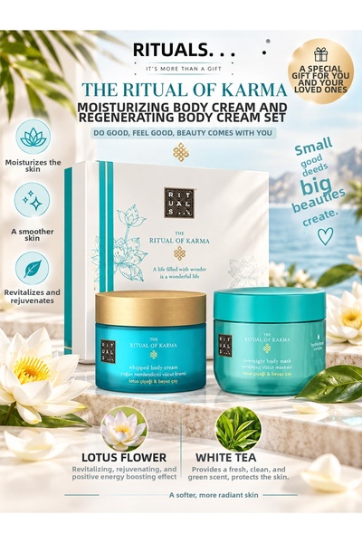 Rituals مجموعة العناية بالبشرة من ذا ريتوال أوف كارما: كريم مرطب للجسم وكريم ...