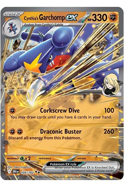 Pokemon Cynthia's Garchomp Ex # 104 Destined Rivals Original Card