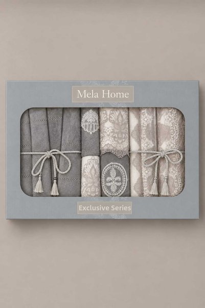 Mela Home Dream Boxed Jacquard Lace Bathrobe Set |   Bathrobe |   Towel & Towel Set |   Bathroom Dowry Set