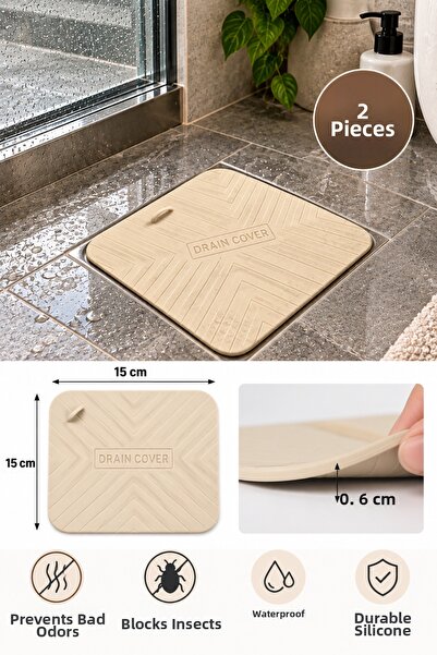 CKM silikon 2 Pieces of Silicone Drain Cover 15X15 cm – Anti-Odor and Anti-In...