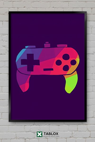 TABLOX Poster de perete Rainbow Gaming Colorat pentru jocuri Neon Gamer, pict...