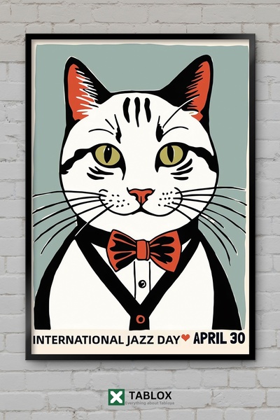 TABLOX World Jazz Day Music Art Poster Frame Look Decorative Mdf Painting