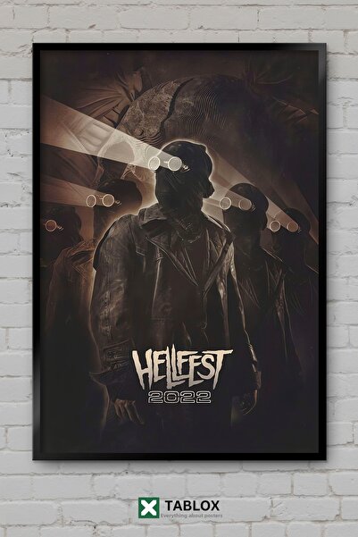 TABLOX Hellfest Φεστιβάλ Μουσικής Μέταλ Ροκ Γαλλίας Αφίσα με κορνίζα Διακοσμη...
