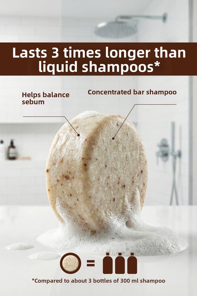 DAFNELİ 100% Natural Solid Shampoo, Nourishing, Purifying and Strengthening Care, Vegan, 95 Gr