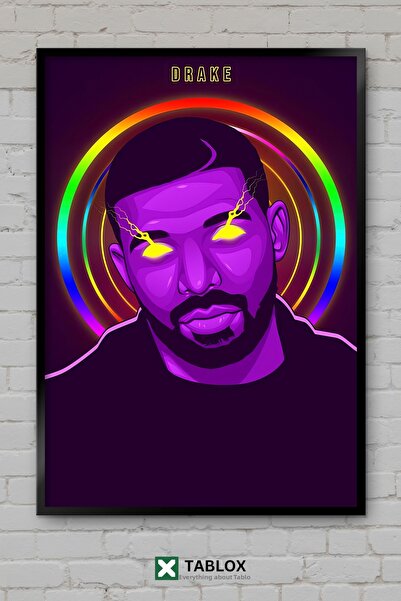 TABLOX Μεταλλικό έργο τέχνης Drake, Ράπερ, Έργο τέχνης χιπ χοπ, Διακοσμητικός...