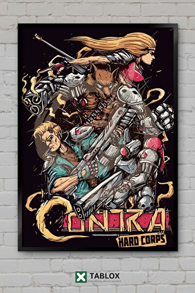 TABLOX Αφίσα δράσης Contra Game Retro Arcade με κορνίζα, διακοσμητικός πίνακα...