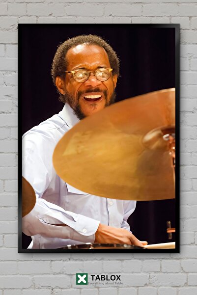 TABLOX Brian Blade Jazz Drummer Musician Πορτρέτο Αφίσα με κορνίζα Διακοσμητι...