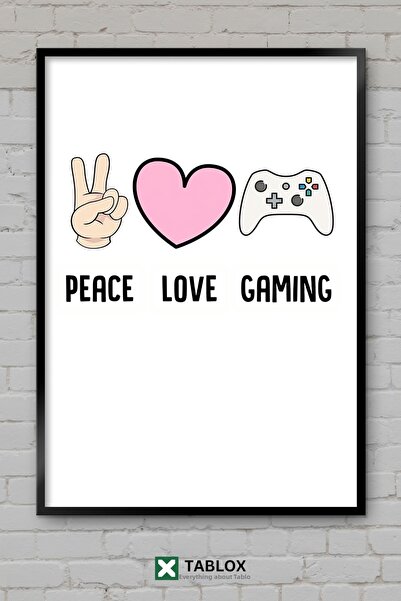 TABLOX Peace Love Gaming Αφίσα Gamer με θέμα την Ειρήνη και την Αγάπη, Διακοσ...