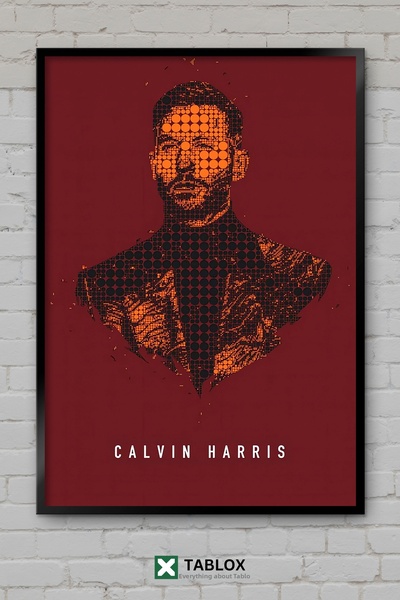 TABLOX Calvin Harris Dj Ηλεκτρονικός Παραγωγός Μουσικής Πορτραίτο Πλαίσιο Προ...
