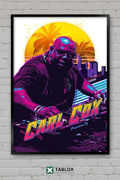 TABLOX Carl Cox Dj Ηλεκτρονική Μουσική Τέχνο Πορτρέτο Αφίσα Πλαισιωμένο Διακο...