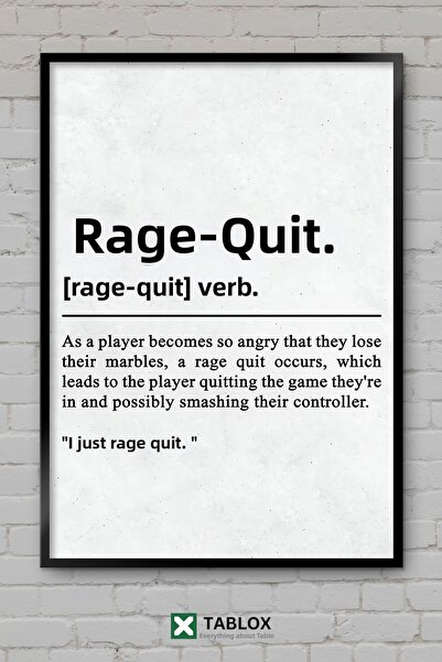 TABLOX Rage Quit Boys Game Room Oyuncu Oda Gaming Poster Frame Διακοσμητικός ...