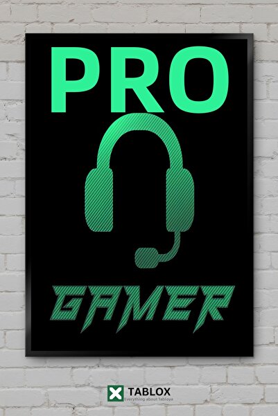 TABLOX Căști de gaming Pro Gamer, cu aspect retro de poster, tablou decorativ...