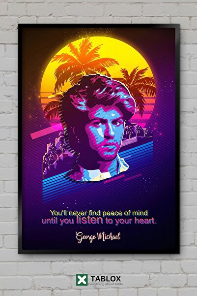 TABLOX George Michael Cântăreț Muzician Muzică pop Portret înrămat Tablou dec...