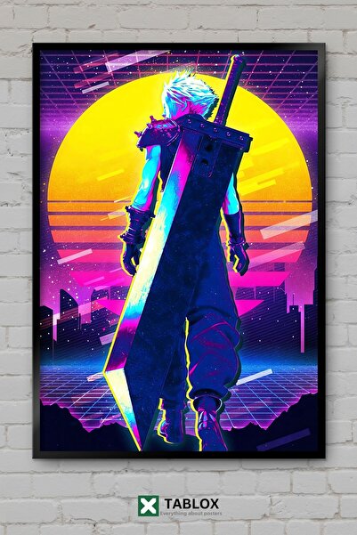 TABLOX Cloud Strife Final Fantasy Game Character Frame View Decorativ MDF Tablo