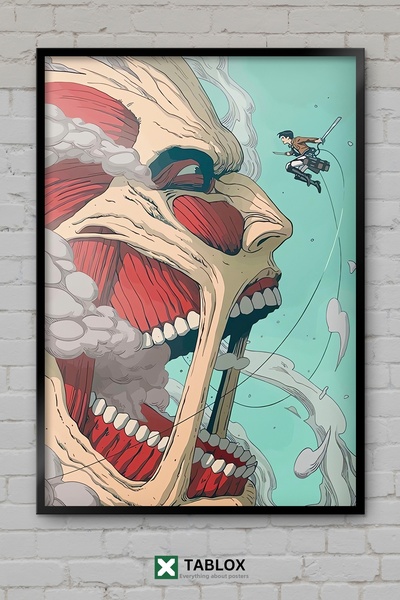 TABLOX Attack On Titan Anime Manga Acțiune Cadru decorativ japonez cu aspect ...