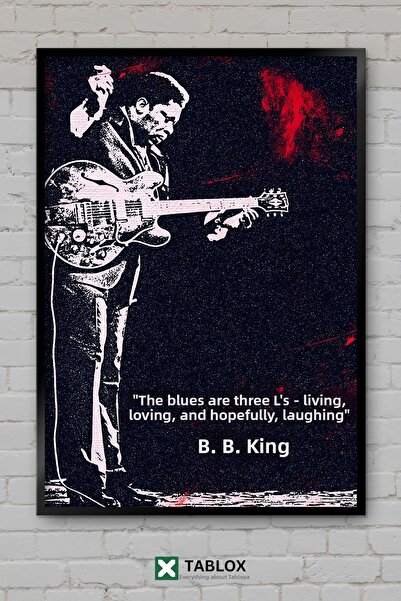 TABLOX Bb King Blues Τραγουδιστής κιθαρίστας Μουσική αφίσα με κορνίζα Διακοσμ...