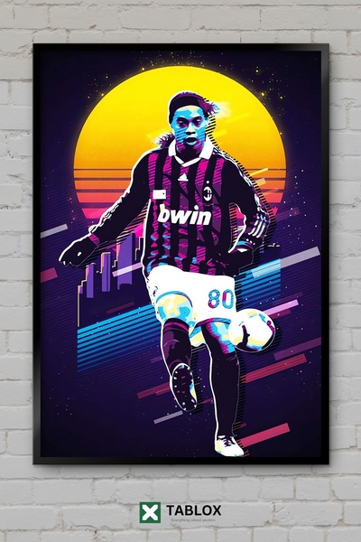 TABLOX Ronaldinho, jucător de fotbal, legenda braziliană, portret, cadru spor...
