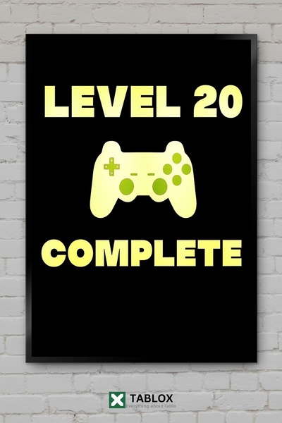 TABLOX 20 de ani de naștere Ziua de naștere Gaming Gamer Player Frame View Ta...