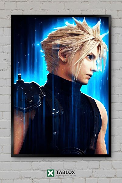 TABLOX Cloud Strife Final Fantasy Game Character Frame View Decorativ MDF Tablo