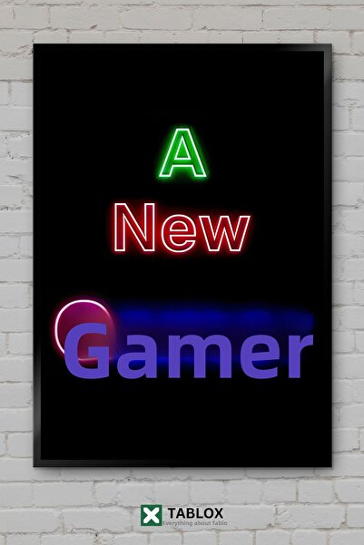TABLOX A New Gamer Yeni Oyuncu Gaming Poster Art Κορνιζαρισμένο Διακοσμητικό ...