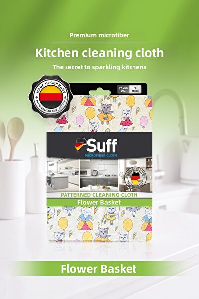 Suff قطعة قماش لتنظيف المطبخ متعددة الأغراض من الألياف الدقيقة بسطح واسع مقاس...