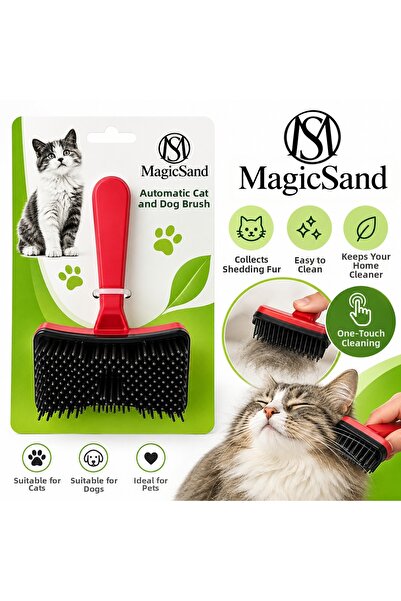 ms magicsand Automatic Cat Dog Hair Collection Brush One-Key Cleanable Pet Comb