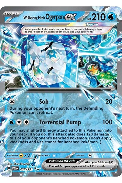 Pokemon Wellspring Mask Ogerpon Ex # 27 Prismatic Evolutions Original Card