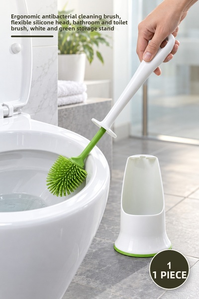 Yenilig 1 Piece Silicone Toilet Brush – Ergonomic Cleaning Brush, Flexible Si...