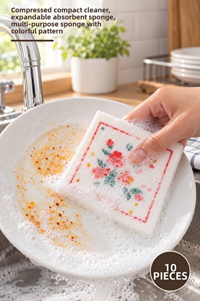 Yenilig 10 Pieces of Water-Growing Sponges – Compressed Compact Cleaner, Expa...