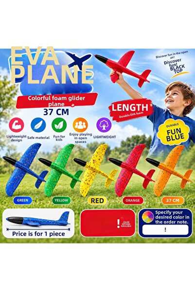 TRUST STORE Eva Airplane Black Headgear 37 cm Colorful Foam Airplane Toy |   ...
