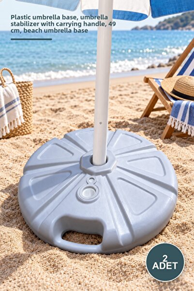 Yenilig 2 Pieces Beach Umbrella Canisters – Plastic Umbrella Base, Umbrella S...