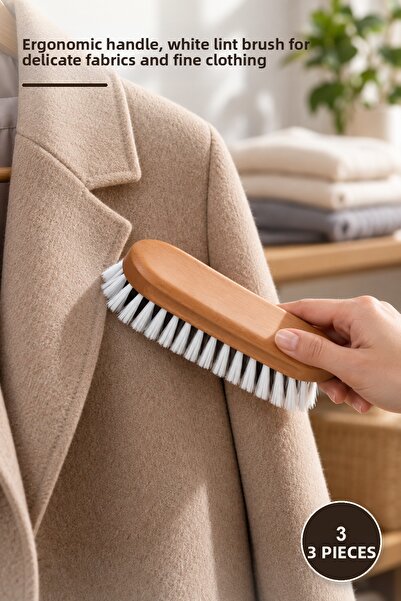 Yenilig 3 فرشات ملابس ذكية - بمقبض مريح، شعيرات بيضاء دقيقة، فرشاة ملابس للقم...