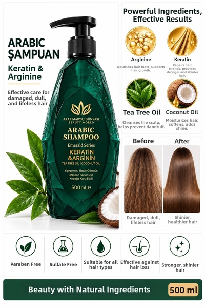 Arap Makyaj Dünyası Arabic Shampoo (500ML) for Hair Growth and Anti-Hair Loss