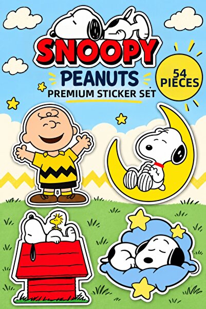 Star Figür Snoopy Peanuts Premium Sticker Set 54 Pieces |   Cartoon Sticker Pack