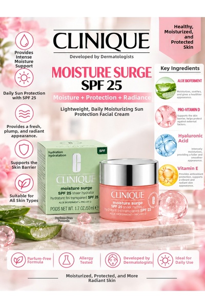 Clinique Moisture Surge Sheer Hydrator Spf25 50 ml – Moisturizing Facial Care...
