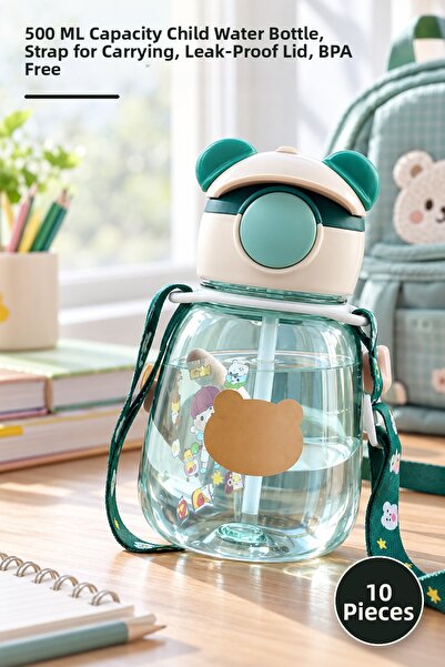Yenilig 10 Pieces Naughty Teddy Bear Water Bottle – 500 ml Capacity Children'...