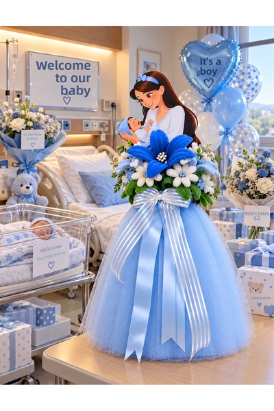 medusaforma Baby Boy Newborn Flower Bouquet, Newborn Baby Gifts, Welcome Baby...