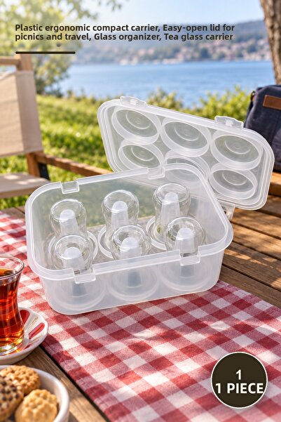 Yenilig 1Pc Tea Cup Carrying Box – Plastic Ergonomic Compact Carrier, Easy Op...