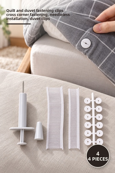 Yenilig 4-Piece Duvet Cover Fixing Set – Quilt and Sheet Fixing Clips, Cross ...