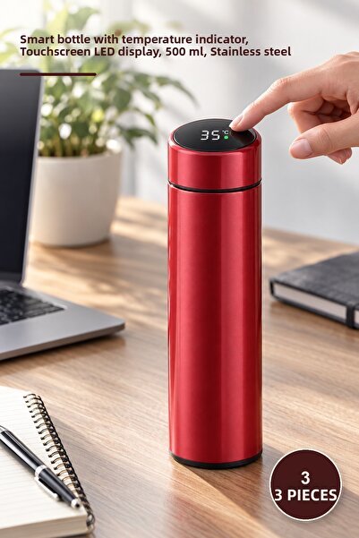 Yenilig 3 Digital Thermoses – Smart Bottle with Temperature Display, Touch Le...