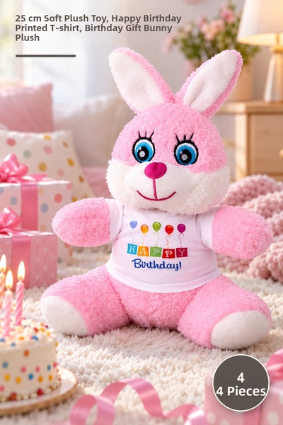 Yenilig 4 Pieces Plush Rabbit - 25 cm Soft Fluffy Toy, Birthday Gift Bunny Pl...