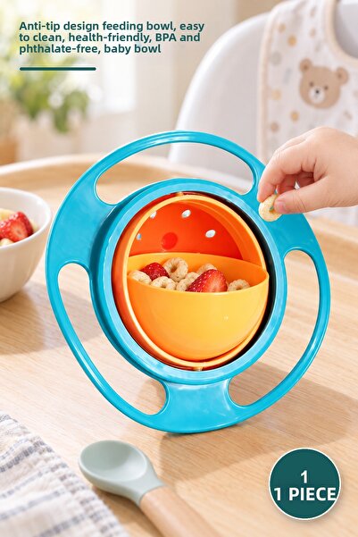 Yenilig 1 Piece Non-Spill Baby Food Bowl – Anti-Spill Design Feeding Bowl, Ea...